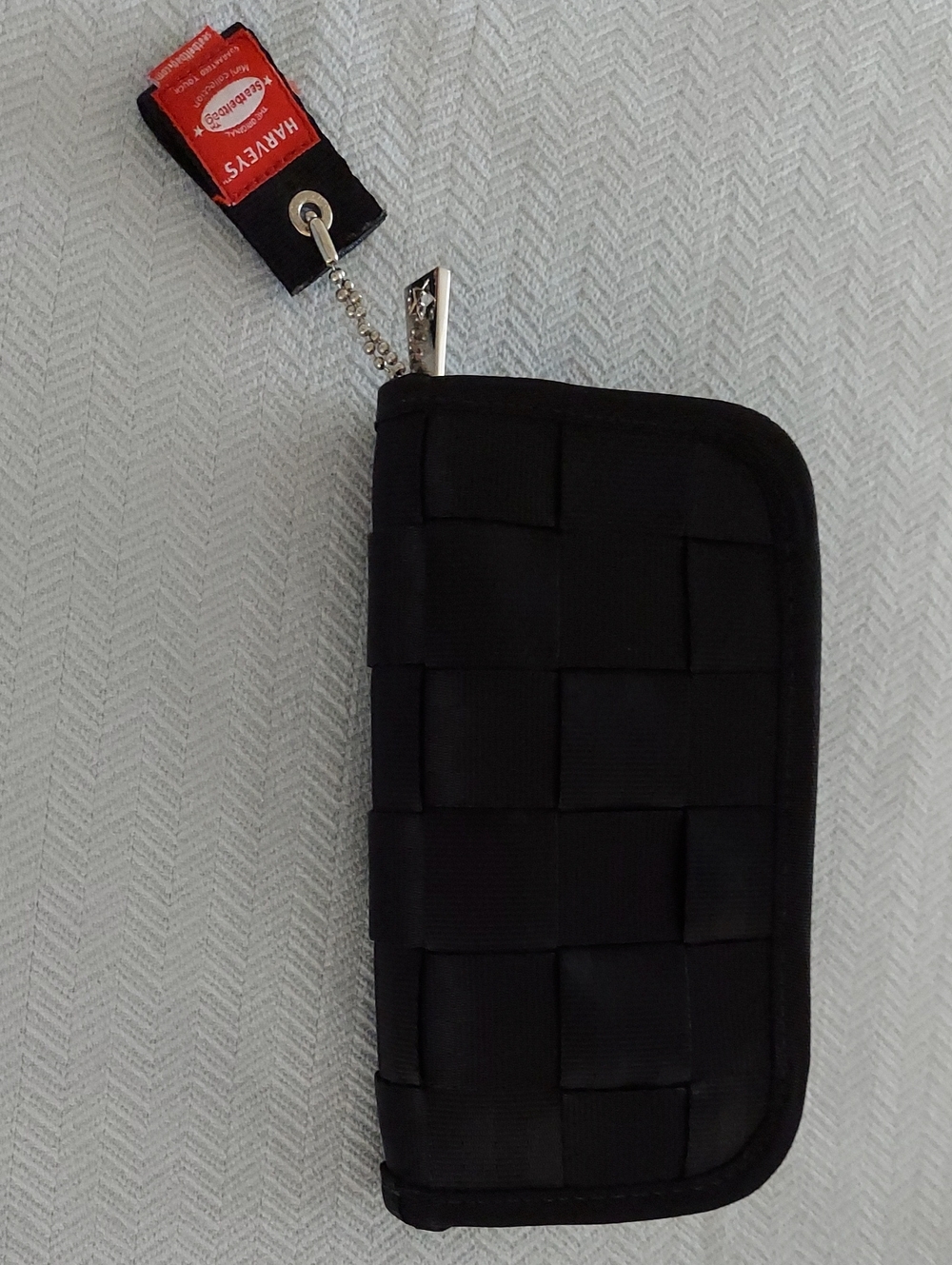 Harveys Black Wallet with Gray Branded Interior